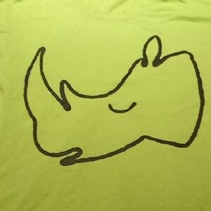 Men's XL Vintage Gildan Bright Green Rhino Shirt Baseball 76